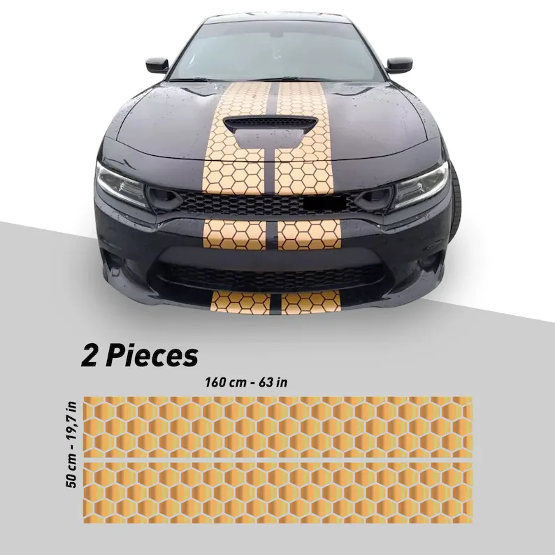 

Honey Comb гоночные полосы Dual 10 "для Dodge Charger с отделкой в упакопосылка зарядное устройство GT, SRT, рассеиватель, Hellcat автомобильные наклейки Dodge Charg