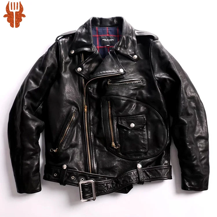 

Free shipping.DHL 2023 batik Washed horsehide jacket,motor biker style leather clothes,J22 Man vintage genuine leather coat,