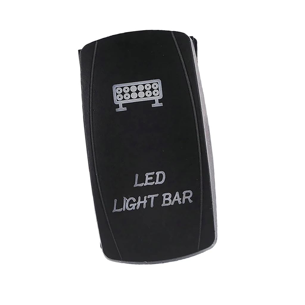 

5-Pin Light Bar Rocker Switch Blue LED Indicator 12V/20A 24V/10A DC