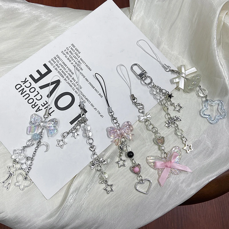 1 шт. милый брелок ручной работы из бисера-бабочки для камеры IP 11 Kawaii Y2K Love подвеска