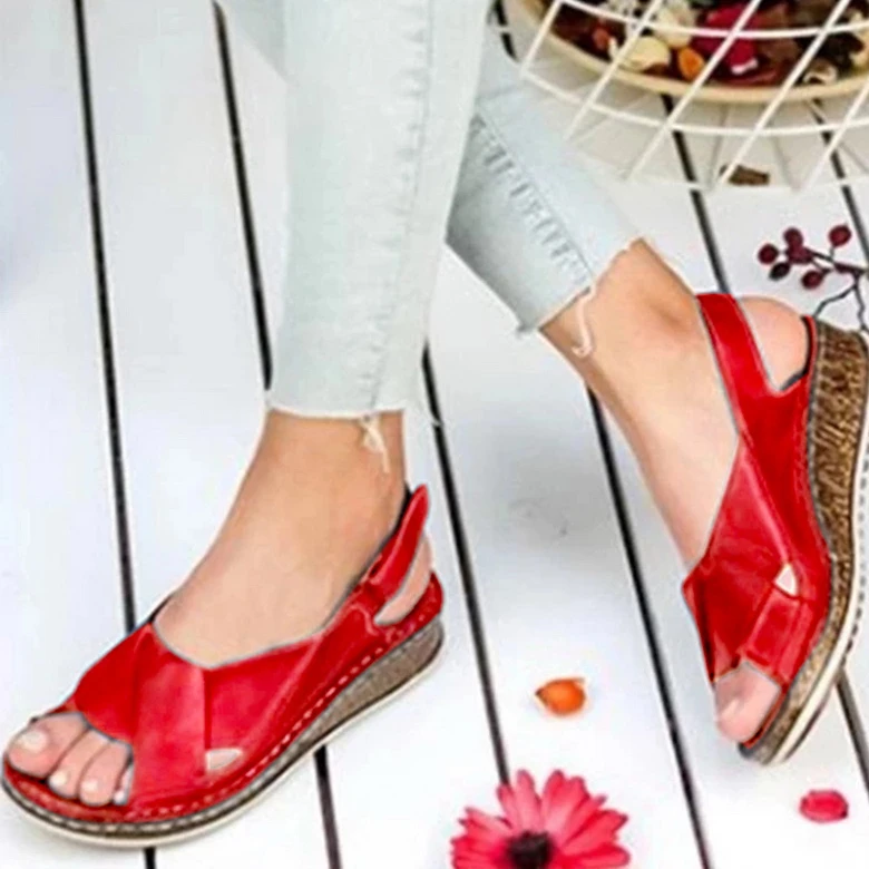 

Women Sandals Summer 2022 Female Shoes Woman Peep-toe Wedge Comfortable Sandals Slip-on Flat Sandals Female Sandalias