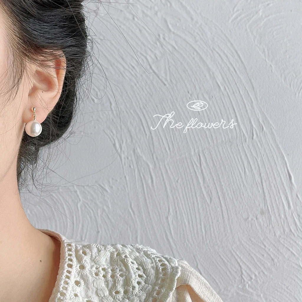 

Fashion New Titanium Steel Minimalist Niche Personality Design Vintage Pearl Resin Women's Drop Earrings Jewelry Accessories