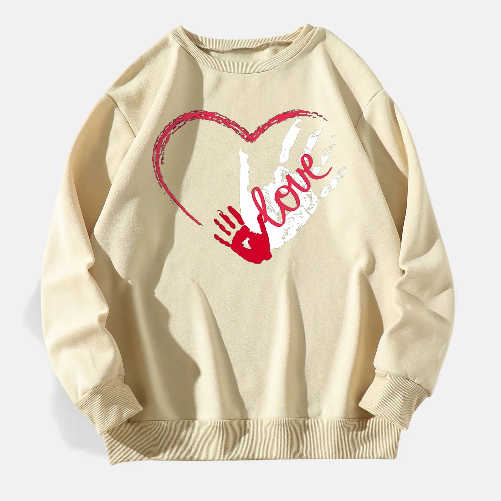 

Womens Casual Fashionable Long Sleeved Sweater Solid Color Top All With Pink Love Oversized Sweater Oversized Sweater Juniors