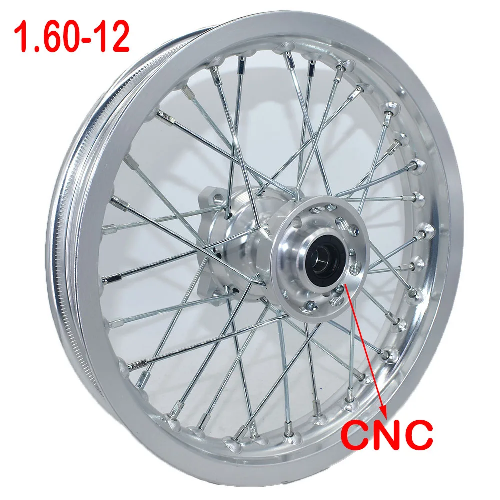 

Front 1.60x12 inch 1.60-12" Rims Aluminum Alloy Wheel Rims CNC Hub for XR50 70 CRF50 Apollo SDG 50cc 110 125cc