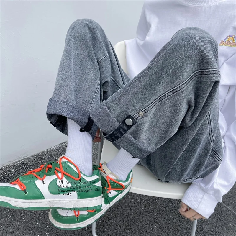 High Quality Straight Leg Jeans Mens Korean Fashion Trends Daily Clothing Teenage Baggy Denim Pants Streetwear Designer Bottoms