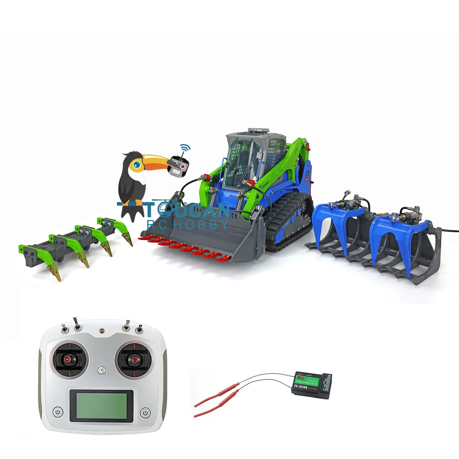 

LESU 1/14 Metal Aoue LT5 Hydraulic Tracked Skid-Steer RC Loader Gripper Scarifier FSI6S Radio Battery Charger Best Gifts for Boy