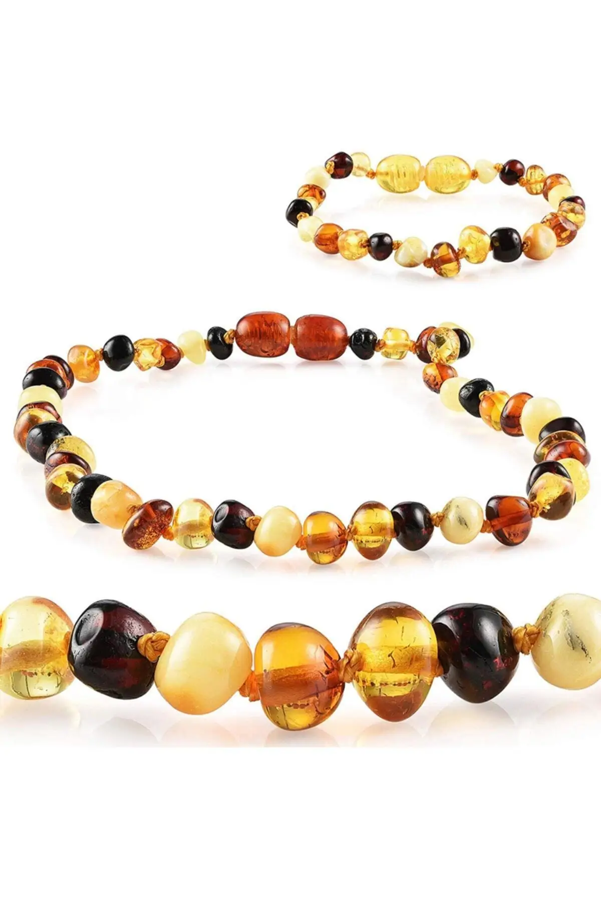 

Certified Baltic Amber Multicolor Baby Necklace Bracelet Seti