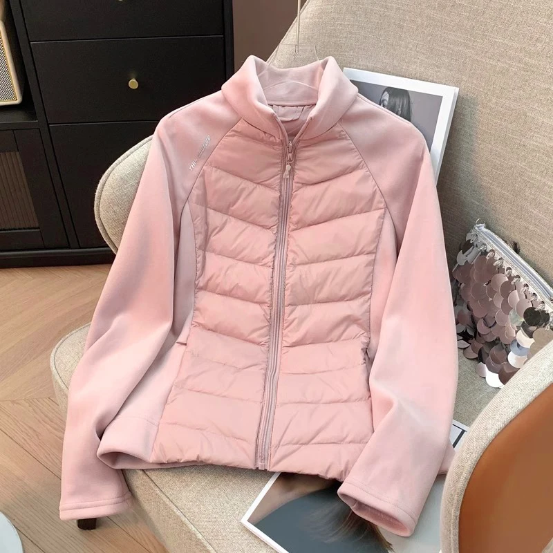 Осень и зима новая легкая куртка на белом утином пуху 90 женская утягивающая с