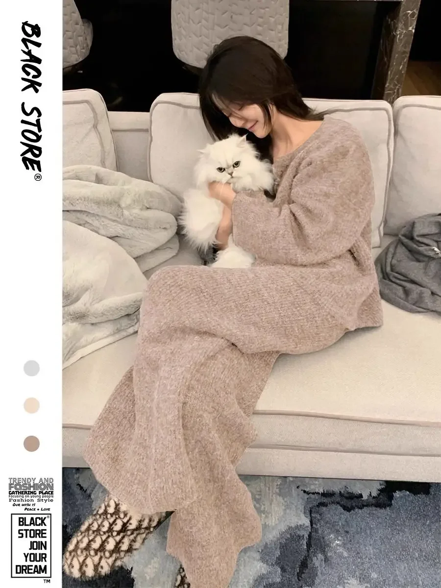 Корейский высококачественный минималистичный однотонный пуловер для женщин