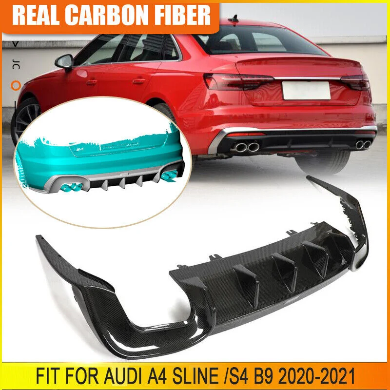 

DRY Carbon Rear Bumper Diffuser Lip Spoiler For Audi A4 S-LINE S4 B9 Sedan 2020+