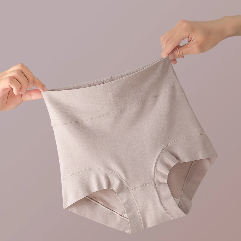 

Cotton Women's Underwear Panties High Waist Solid Color Breathable Underpants Seamless Soft Lingerie Girls Fashion Briefs