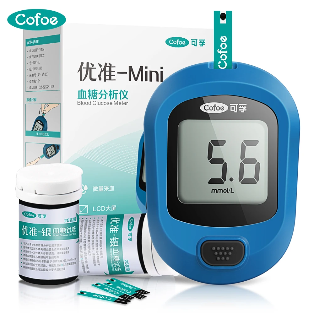 Cofoe Mini Youzhun наборы для измерения уровня глюкозы в крови бытовой монитор сахара