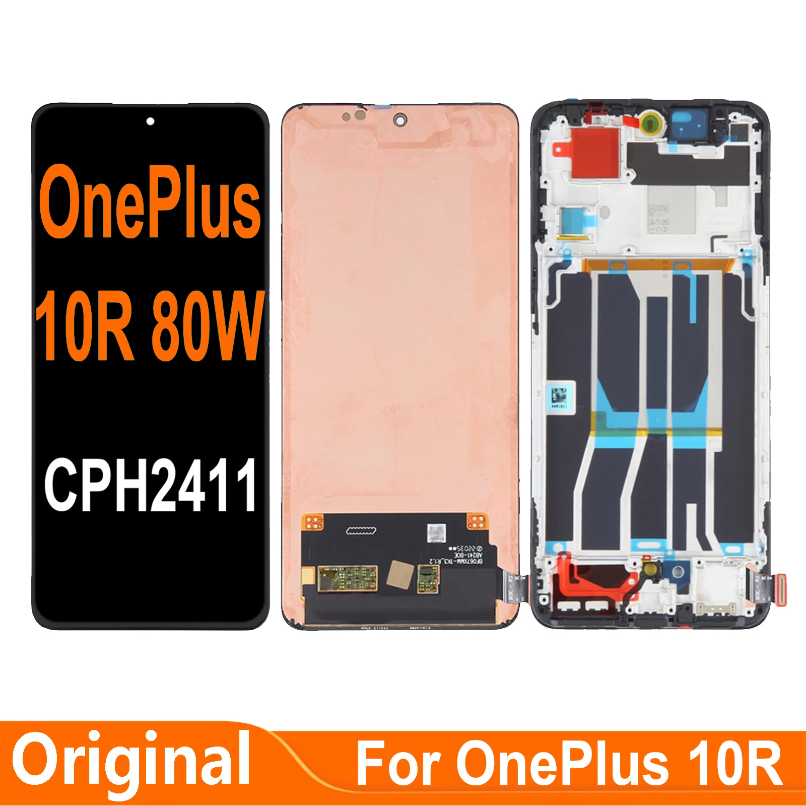 6,7 'AMOLED оригинальный для Oneplus 10R 80W CPH2411 ЖК-дисплей для OnePlus 10 R LCD