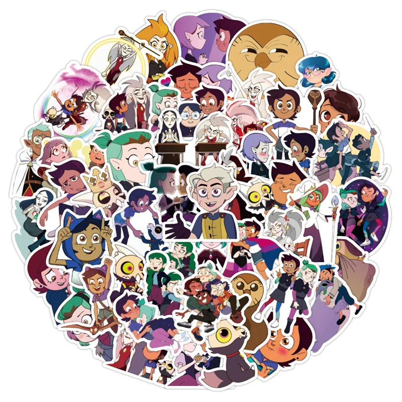 50pcs/Pack The Owl House Stickers Laptop Bicycle Guitar Skateboard Sticker Kid DIY Graffiti Waterproof Stickers Toy
