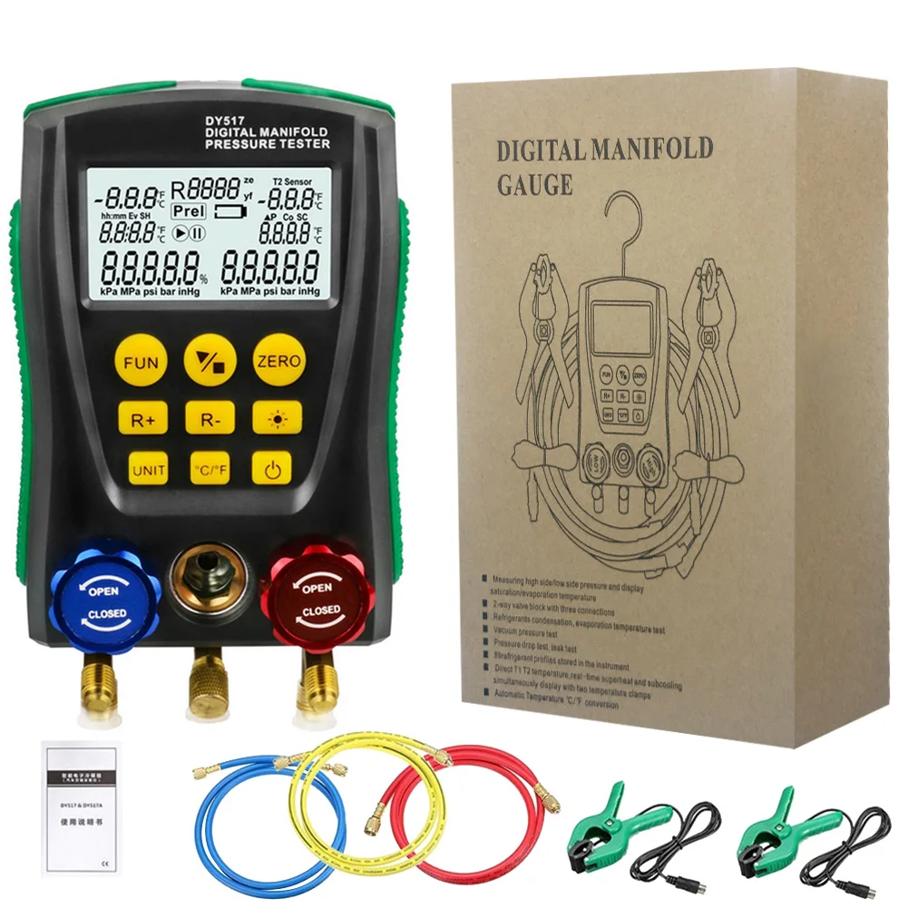 

DY517A Refrigeration Manifold Gauge Meter Leakage Monitoring Temperature Tester