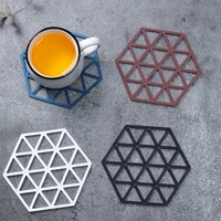 1pc silicone tableware insulation mat coaster cup hexagon mats pad heat insulated bowl placemat home decor desktop