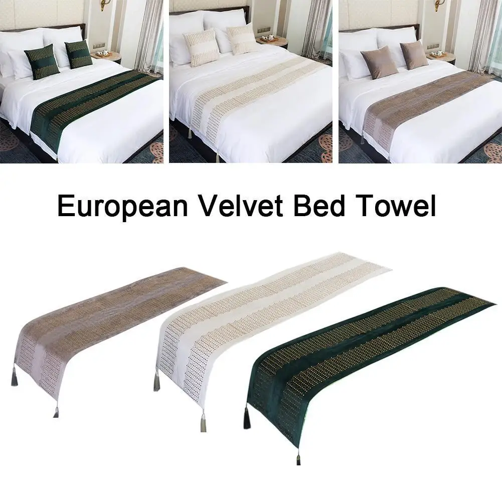 

European Style Dutch Fleece Bed Flag European Velvet Bed Towel Home Hotel Decor Multi-function Table Decor Decoration Bed Flag