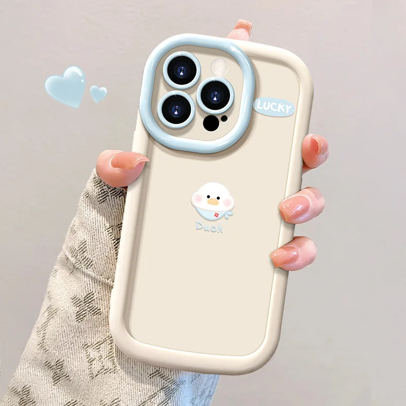 Силиконовый чехол с изображением утки для iPhone 11 13 14 15 12 16 Pro Max XR X Xs 7 8 Plus 6 SE 15pro 13pro