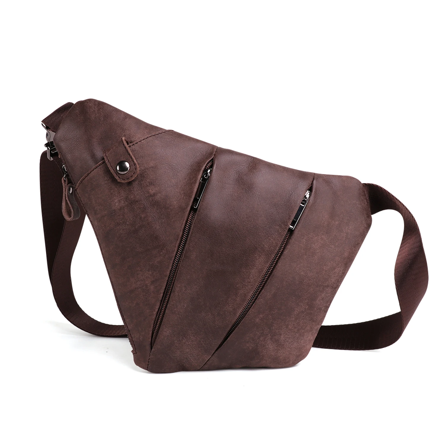 

Мужской рюкзак-слинг из натуральной кожи, с защитой от кражи