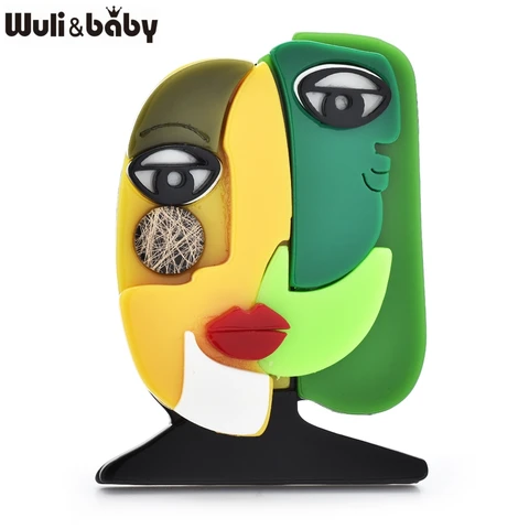 Броши Wuli&baby с абстрактной живописью