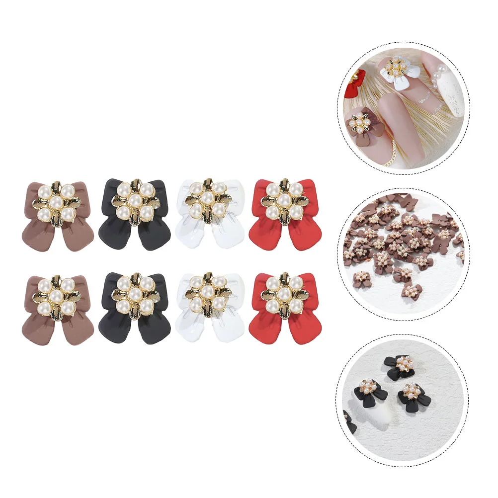 

8Pcs Nail Art Decors Alloy Bowknot Nail Accessories DIY Manicure Ornaments