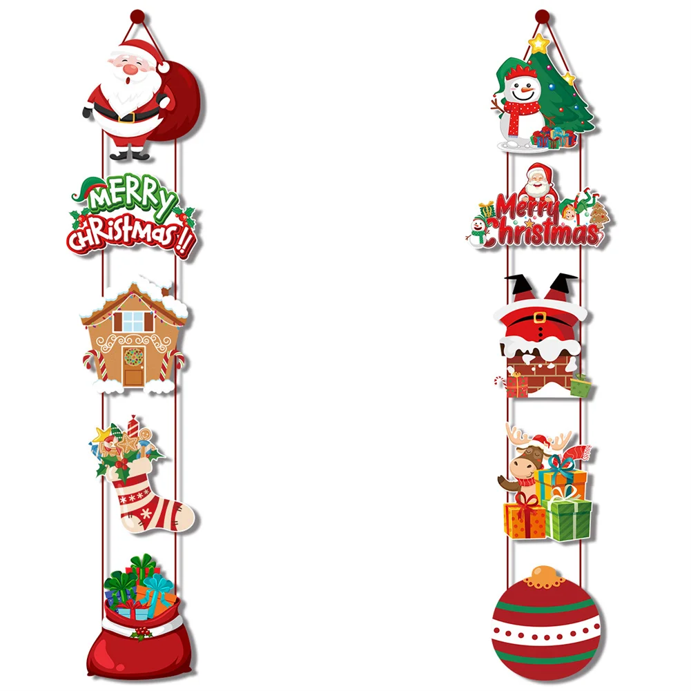 

2024 Merry Christmas Decorations Door Porch Banner Santa Claus Hanging Flags Sign Christmas Party Supplies Home Wall Room Decor