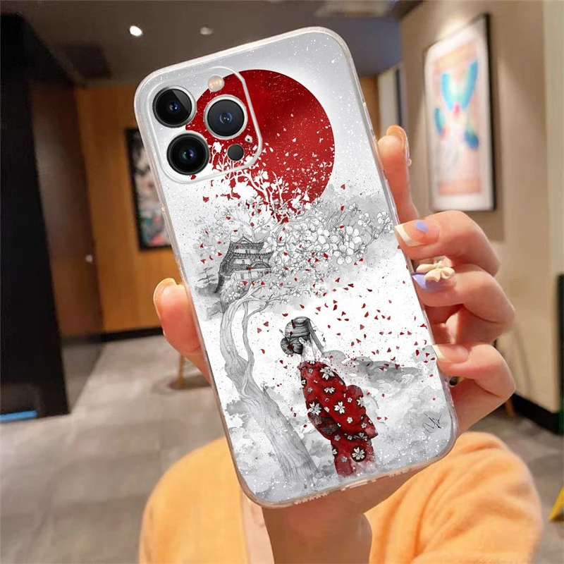Чехол для телефона для iphone 17 Pro Max 17 Air 16 15 14 13 Pro Max 15 16 Pro 15Plus Wave Art Japanese Green Illust (art.: 3920d2b4e161a) - 3920d2b4e161a