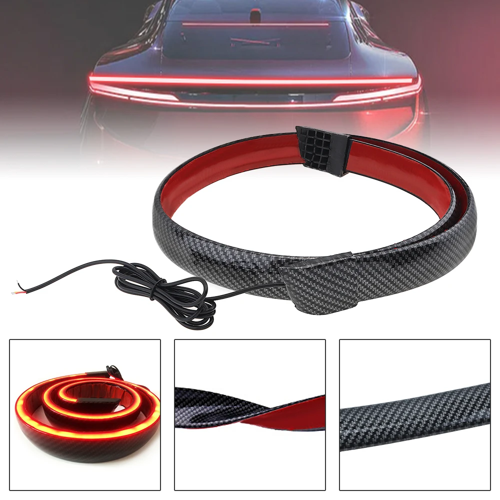 

Универсальный автомобильный спойлер, спойлеры, стоп-сигнал, s-образная светодиодная ленсветильник из углеродного волокна, автомобильные Вн...