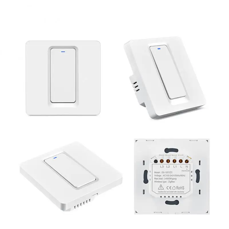 

3gang Zigbee 100-240VAC Switch Single Fire Zero Fire Universal Work With Amazon Echo And Google Home Tmall Genie Tuya 1/2/3 Gang