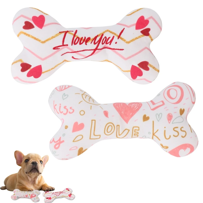 Kawaii Pet Vocal Bone Toy Dog Teeth-grinding Relief Plush Small Medium and Large Gift Soft Teddy