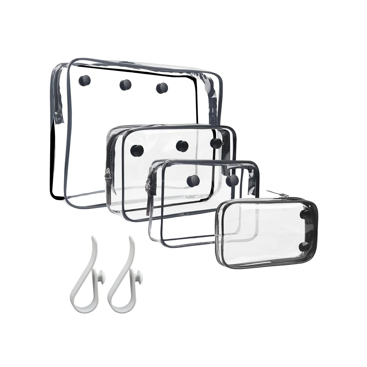 

Insert Bags for Bogg Beach Tote Bag Accessories - 4 Zipper Insert Bags and 2 Hooks for Travel, Makeup Organization