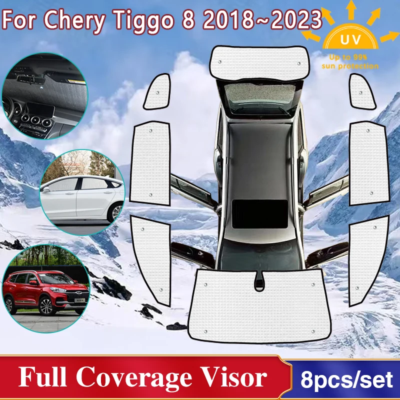 

Car Windows Sunshades For Chery Tiggo 8 Pro Accessories Plus 2018~2023 Full Cover Windshield Visor Sun Protection 2019 2020 2022