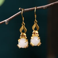 2022 china style vintage cute rabbit pendent cloisonne enamel glaze stud earrings for women girls gifts