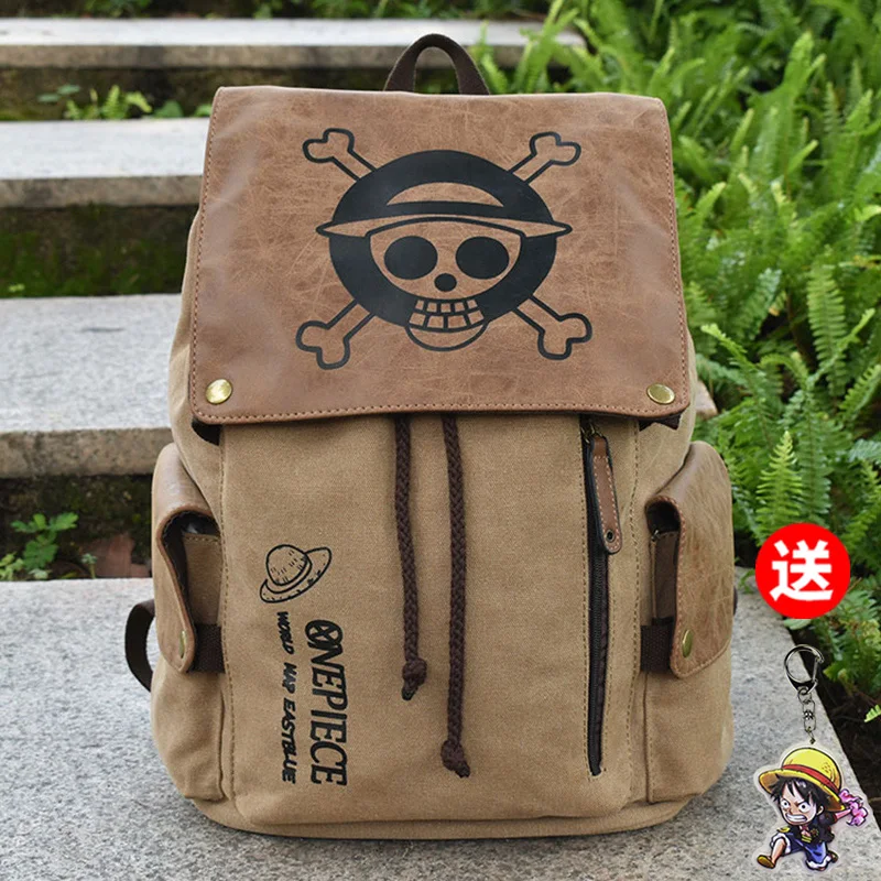 

Anime One Piece Luffy schoolbag students junior high school canvas bag canvas shoulder bag hundred secondary anime backpack