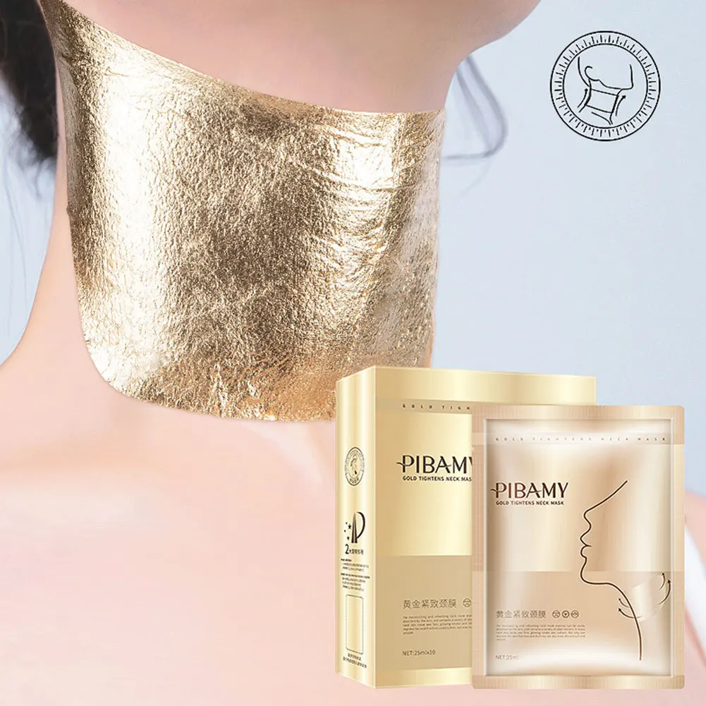 

10pcs/box Golden Neck Mask Niacinamide Light Line Lifting Moisturizing Light Fine Line Anti-aging Moisturizing Skin Care Product