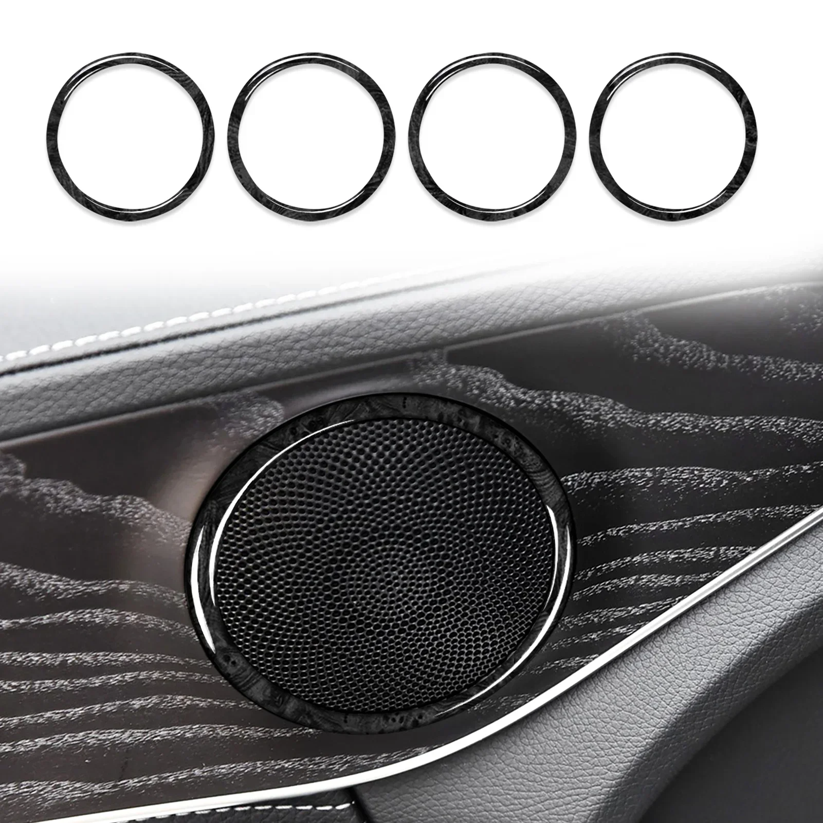 Для Benz C-Class W205 C180 200 300 GLC 2015-2021 углеродное волокно дверной динамик наклейка на