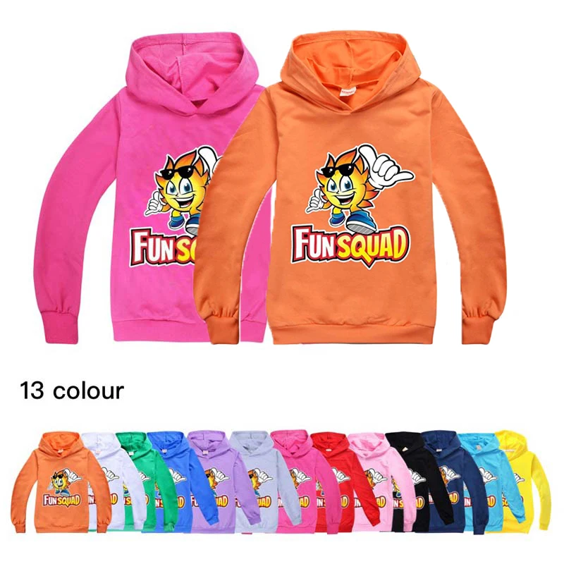 

2022 New Fun Squad Gaming Sweatshirts Children Hoodie T-shirt Streetwear Kid Boy Cartoon Hooded Jacket Spring Casual Tops 2-16Y