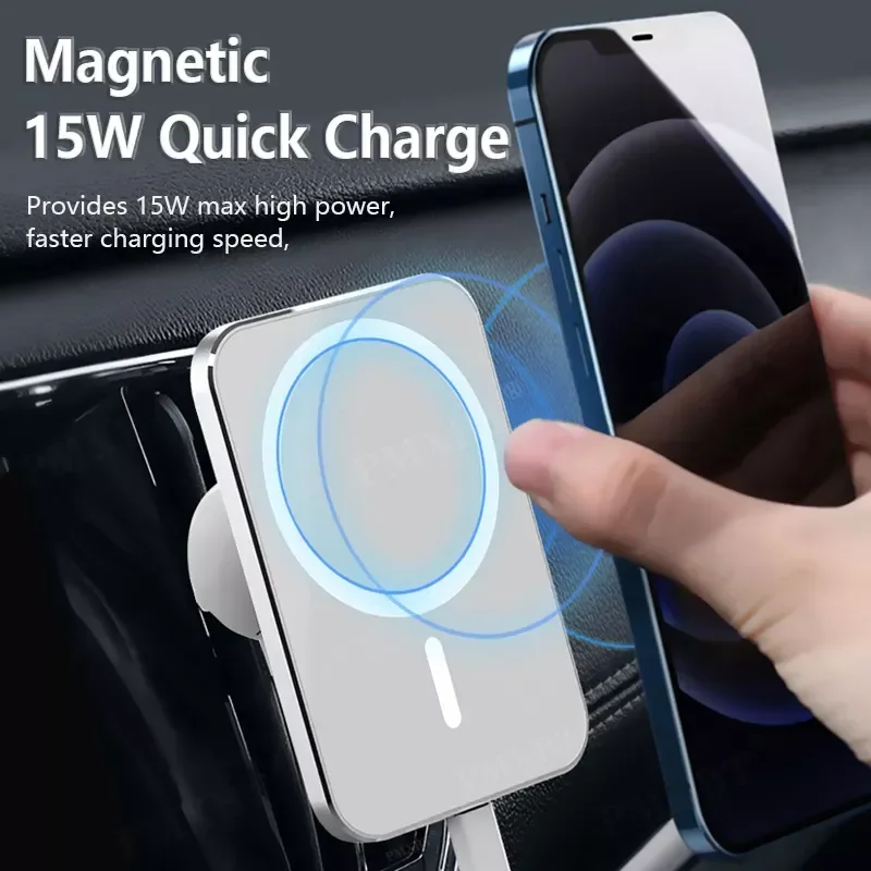 

Car Wireless Charger Air Vent Mount Adsorbable Phone Car Holder For iPhone13 12 Pro Max Mini Fast Charging