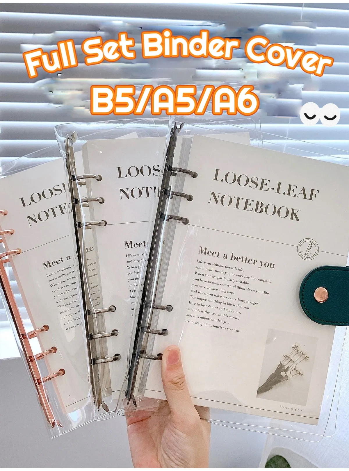 Sharkbang Full Set B5,A5,A6 Binder Notebook 90 Sheets Line Refill Paper Journal Scrapbooking Diary Loose Leaf Book Stationery