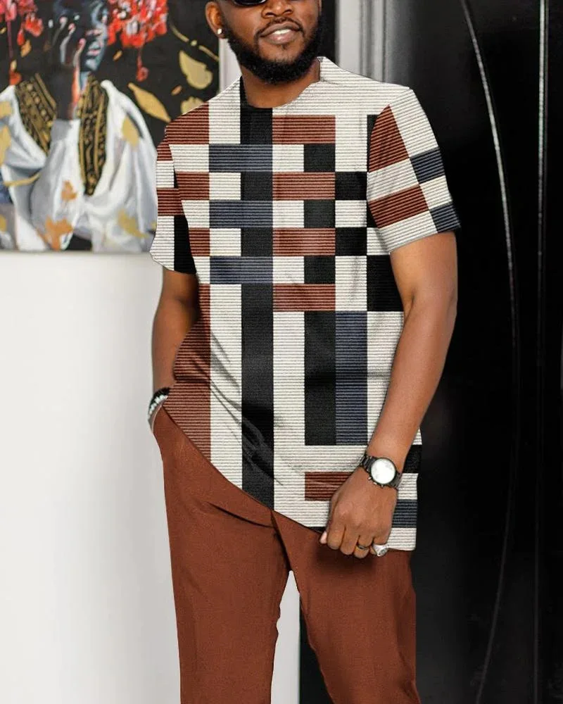 Tracksuit Outfit Fashion Summer Men's O-Neck T-Shirt 2-Piece Set Street Short Sleeve Jogging Clothes Oversized Casual Male Suit