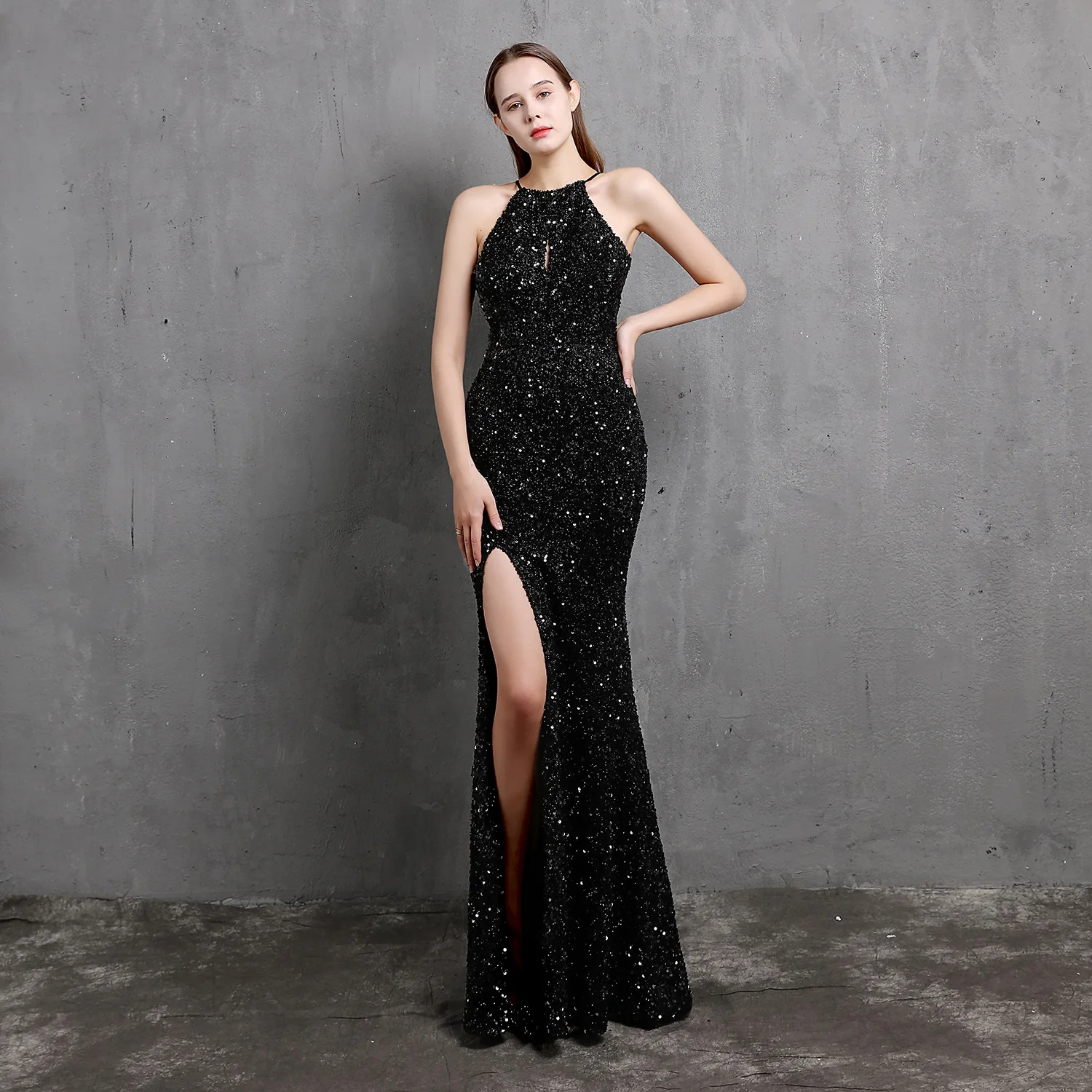 

Black Sequin Long Party Dress Mermaid Evening Dress Woman Side Split Elegant Dresses for Women Special Occasion Dresses Gowns