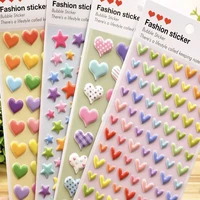3d cute puffy stickers waterproof colorful stars and hearts stickers notebook decoration kawaii scrapbook sticker toy for girls