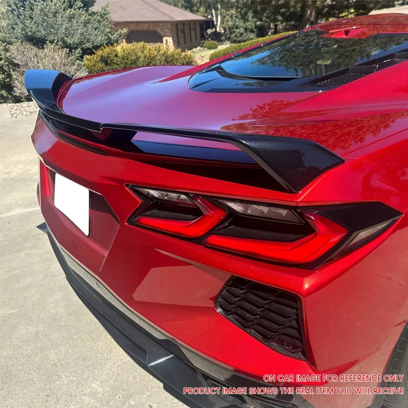 Для Chevrolet Corvette C8 Z51 2020-2025 спойлер ABS ярко-черный задняя крышка багажника высокое