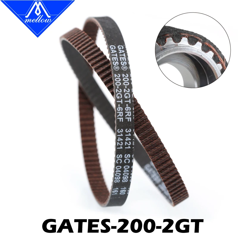 

Mellow 1Pcs GATES-200-2GT 3D Printer GT2 Width 6mm 200-2GT Timing Belt Loop For Annex K3
