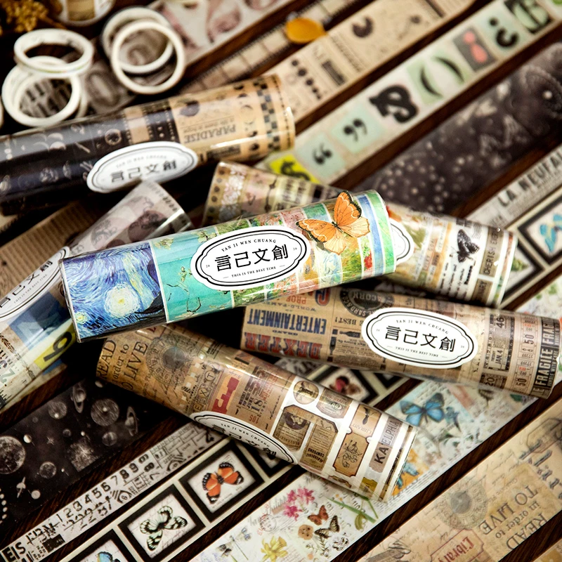 

Collage Masking Washi Stationery Vintage 10rolls/pack Decor Tapes Tapes Album Photo Set Junk Journal Scrapbooking