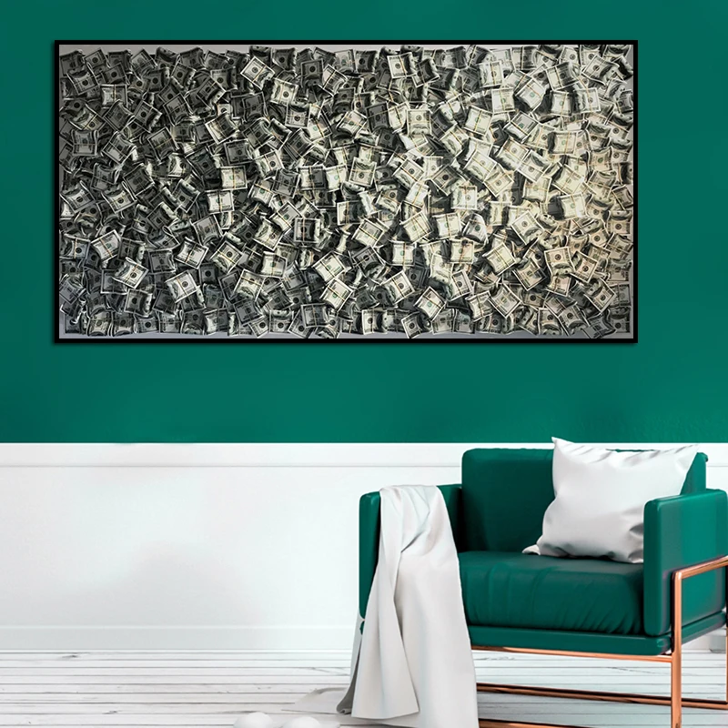 

Money 3D Canvas Poster Wolf Street Poping Art Bitcoin Picture Prints Painting Wall Decor Abstract Living Room Home Decoration