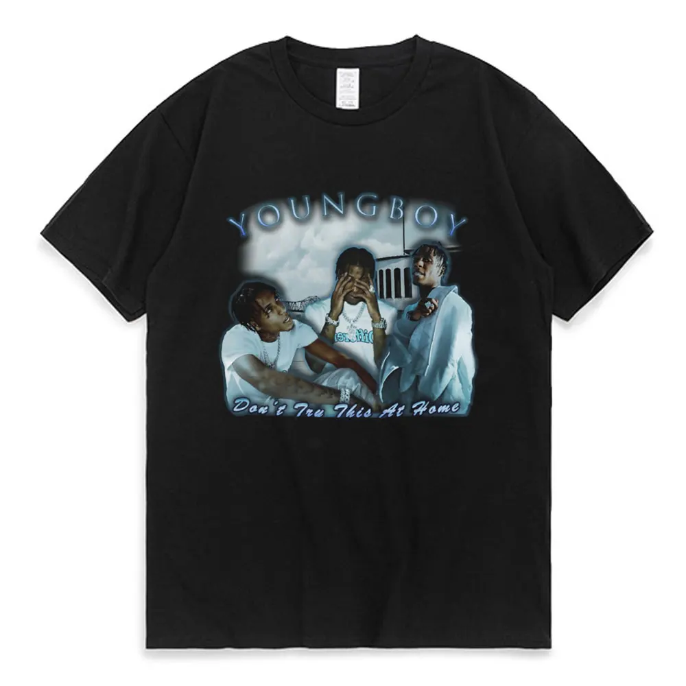 

YoungBoy Never Broke Again T Shirt 2023 New Music Album Don't Try This At Home Graphic T-shirts Hip Hop Vintage Short Sleeve Men
