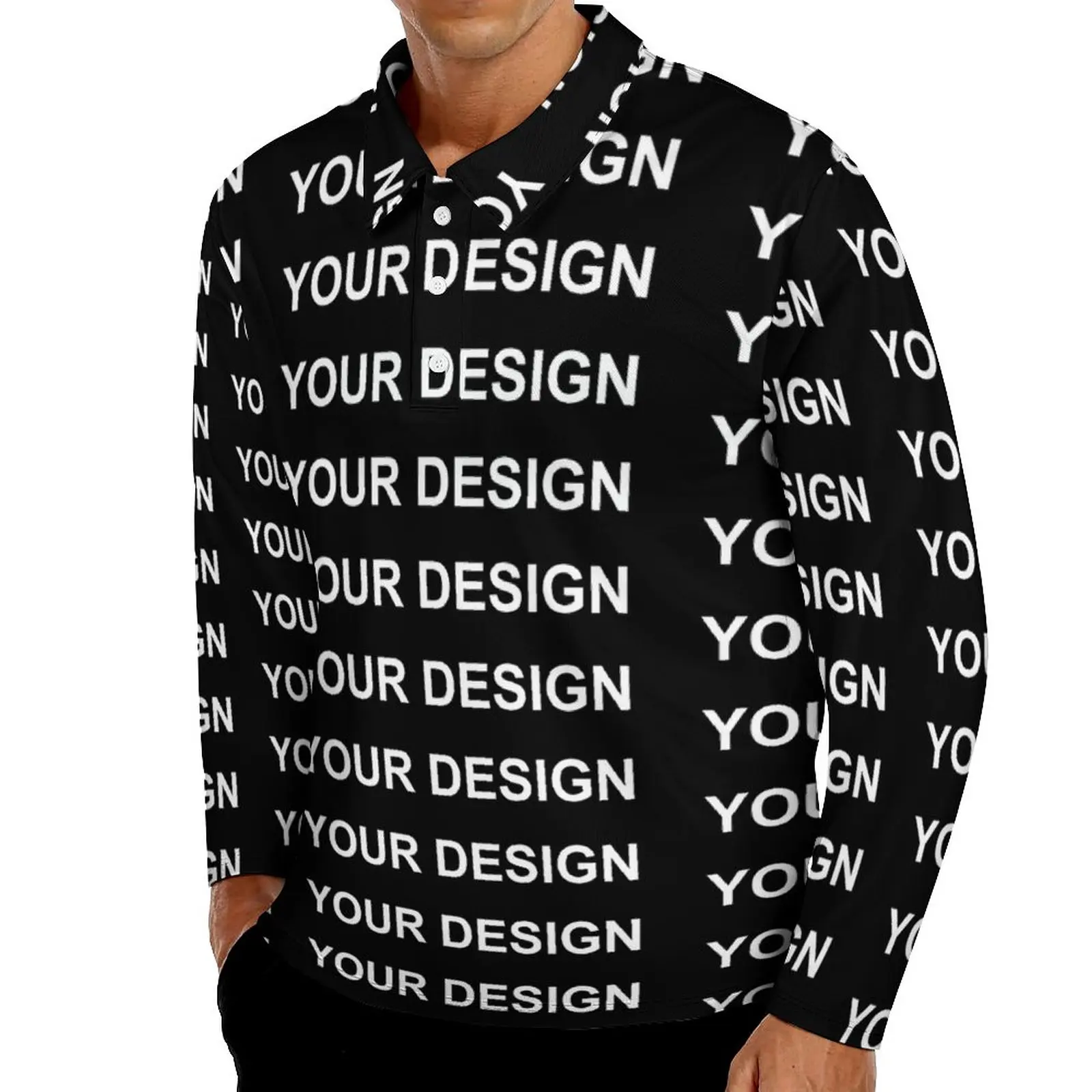

Add Design Customized Polo Shirt Autumn Custom Made Your Image Casual Shirt Long Sleeve Collar Novelty Design Oversized T-Shirts