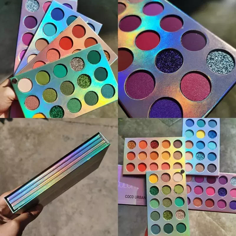 

NEW2023 4 in 1 Color Board Eyeshadow Palette 60 Colors Neon Yellow High-Pigment Matte Glitter Highlighter Eye Shadow Powder TSLM