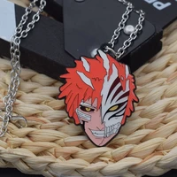 new anime peripheral bleach metal keychain pendant kurosaki ichigo necklace individually packaged accessories small gifts